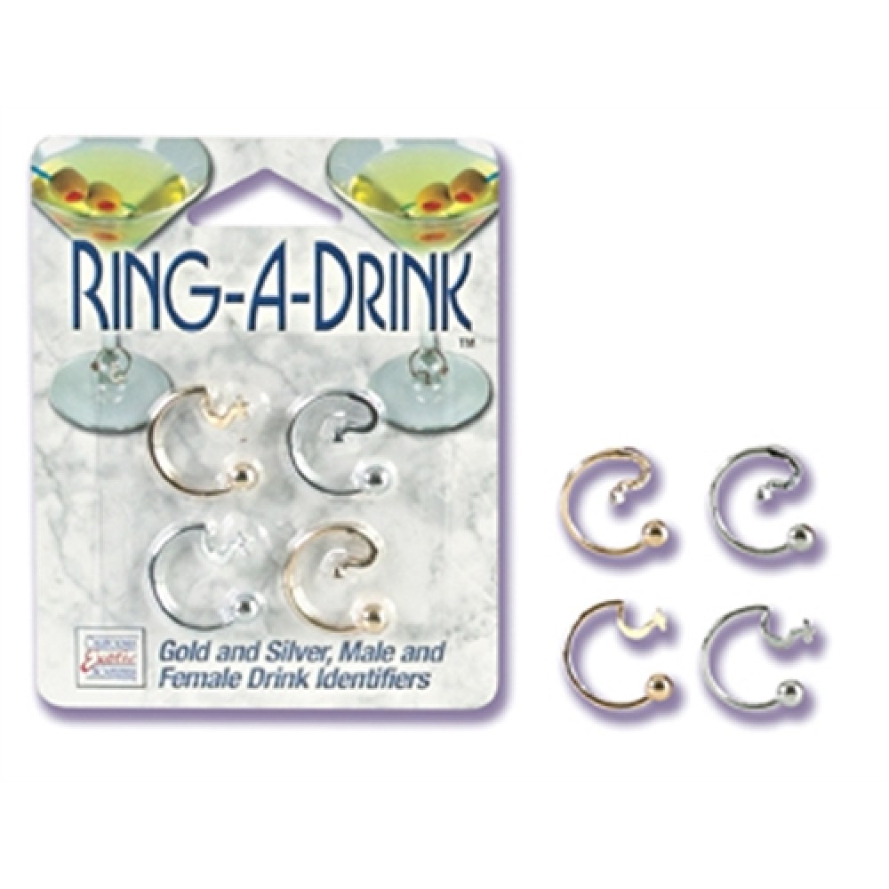 Ring a Drink Gold and Silver Male and Female Drink Identifiers