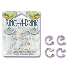 Ring a Drink Gold and Silver Male and Female Drink Identifiers