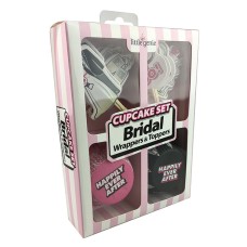 Cupcake Set - Bridal Wrappers & Toppers