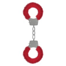 Pleasure Handcuffs Furry - Red Pleasure Handcuffs Furry - Red