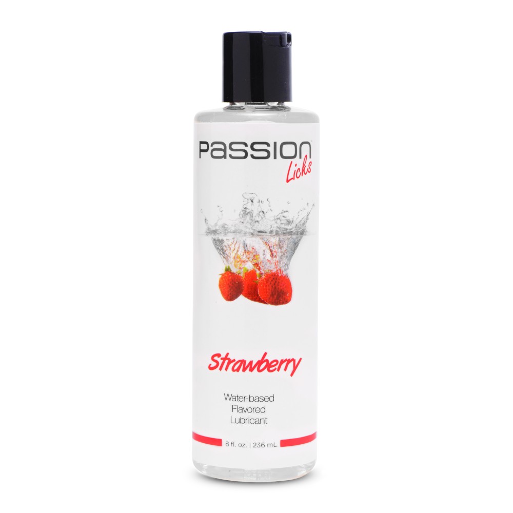 Passion Licks Strawberry Water Based Flavored Lubricant - 8 Fl Oz / 236 ml
