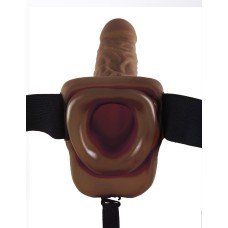 Fetish Fantasy Series 9-Inch Vibrating Hollow Strap-on With Balls - Brown Fetish Fantasy Series 9-Inch Vibrating Hollow Strap-on With Balls - Brown