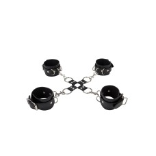 Leather Hand and Legcuffs - Black Leather Hand and Legcuffs - Black