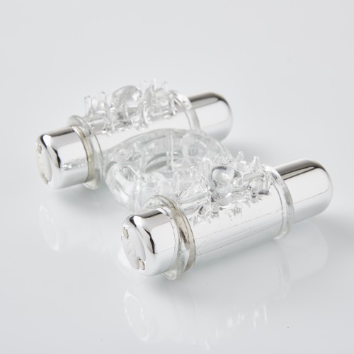 Sensuelle 7 Function Rechargeable Double Action Bullet Ring - Clear Sensuelle 7 Function Rechargeable Double Action Bullet Ring - Clear