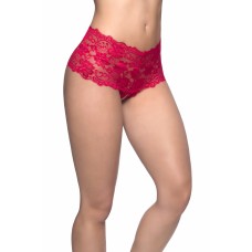 Crotchless Lace Boyshort - Small/ Medium - Red Crotchless Lace Boyshort - Small/ Medium - Red