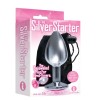 The 9's the Silver Starter Bejeweled Stainless Steel Plug - Pink