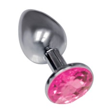 The 9's the Silver Starter Bejeweled Stainless Steel Plug - Pink The 9's the Silver Starter Bejeweled Stainless Steel Plug - Pink
