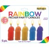 Rainbow Pecker Party Candles - 5 Pack
