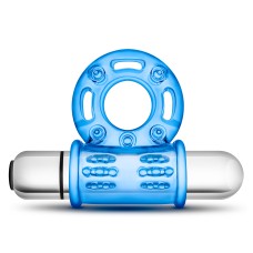 Stay Hard 10 Function Vibrating Bull Ring - Blue Stay Hard 10 Function Vibrating Bull Ring - Blue