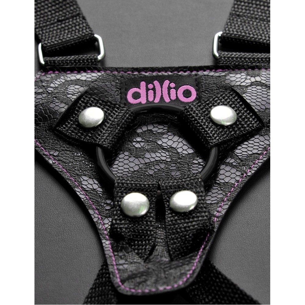 Dillio Pink - 6 Inch Strap-on Suspender Harness Set