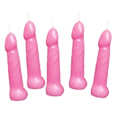 Bachelorette Pecker Party Pink Candles 5pk Bachelorette Pecker Party Pink Candles 5pk