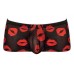 Kiss Me - Mini Short - Small - Sheer Lips Black