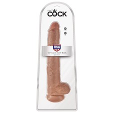 King Cock 14" Cock With Balls - Tan