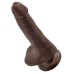 King Cock 6 Inch Cock With Balls - Brown