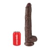 King Cock 14 Inch Cock With Balls - Brown
