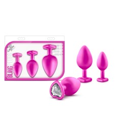 Luxe - Bling Plugs Training Kit - Pink with White Gems Luxe - Bling Plugs Training Kit - Pink with White Gems
