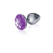 The 9's the Silver Starter Bejeweled Stainless Steel Plug - Violet The 9's the Silver Starter Bejeweled Stainless Steel Plug - Violet