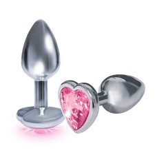 The 9's the Silver Starter Heart Bejeweled Stainless Steel Plug - Pink The 9's the Silver Starter Heart Bejeweled Stainless Steel Plug - Pink