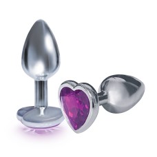The 9's the Silver Starter Heart Bejeweled Stainless Steel Plug - Violet The 9's the Silver Starter Heart Bejeweled Stainless Steel Plug - Violet