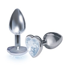 The 9's the Silver Starter Heart Bejeweled Stainless Steel Plug - Diamond The 9's the Silver Starter Heart Bejeweled Stainless Steel Plug - Diamond