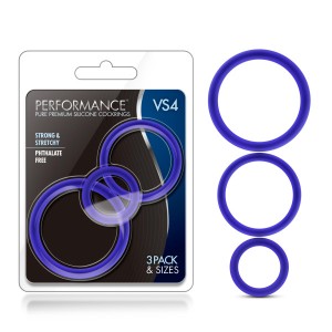 Performance - Vs4 Pure Premium Silicone Cockring Set - Indigo Performance - Vs4 Pure Premium Silicone Cockring Set - Indigo
