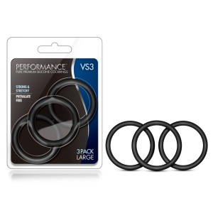 Performance - Vs3 Pure Premium Silicone Cockrings - Large - Black Performance - Vs3 Pure Premium Silicone Cockrings - Large - Black