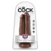 King Cock 7" Two Cocks One Hole - Brown