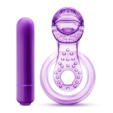 Play With Me - Lick It - Vibrating Double Strap Cockring - Purple Play With Me - Lick It - Vibrating Double Strap Cockring - Purple