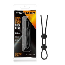 Stay Hard - Silicone Double Loop Cock Ring - Black Stay Hard - Silicone Double Loop Cock Ring - Black