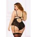 Lace & Zipper Teddy - 1x2x - Black