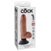 King Cock 7 Inch Vibrating Cock With Balls - Tan