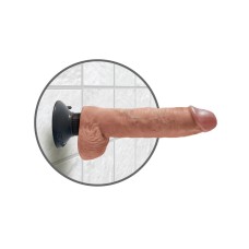 King Cock 10" Vibrating Cock With Balls - Tan King Cock 10" Vibrating Cock With Balls - Tan
