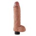 King Cock 10" Vibrating Cock With Balls - Tan