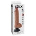 King Cock 10" Vibrating Cock With Balls - Tan