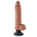 King Cock 10" Vibrating Cock With Balls - Tan