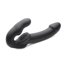 Evoke Rechargeable Vibrating Silicone Strapless Strap on - Black