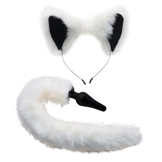 White Fox Tail Anal Plug and Ears Set White Fox Tail Anal Plug and Ears Set