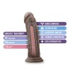 Au Naturel - 8 Inch Dildo With Suction Cup - Chocolate