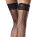 Stay Up Industrial Net Backseam Thigh Highs With Lace Top and Satin Bow Accent - One Size - Black Stay Up Industrial Net Backseam Thigh Highs With Lace Top and Satin Bow Accent - One Size - Black