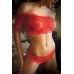 Rose & Thorn Lace Crop Top & Panty - One Size
