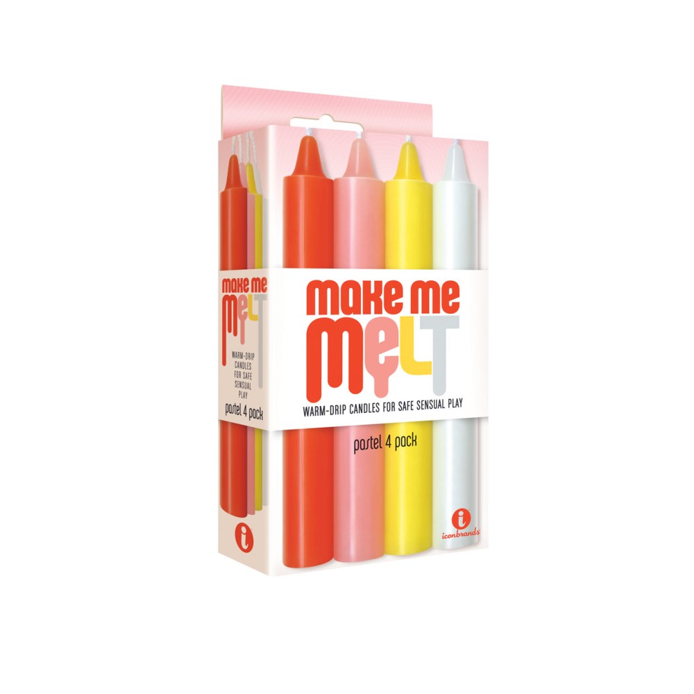 The 9's Make Me Melt Sensual Warm-Drip Candles 4 Pack - Pastel