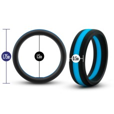 Performance - Silicone Go Pro Cock Ring - Black/blue/black Performance - Silicone Go Pro Cock Ring - Black/blue/black