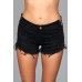 Denim Shorts With Lace Up Side Details and Distressed Details on Front and Back - Small Denim Shorts With Lace Up Side Details and Distressed Details on Front and Back - Small