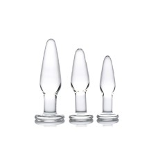 Dosha 3 Piece Glass Anal Plug Kit Dosha 3 Piece Glass Anal Plug Kit