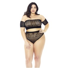 2pc Hosiery Set - Queen Size - Black 2pc Hosiery Set - Queen Size - Black