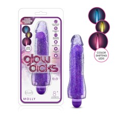 Glow Dicks - Molly Glitter Vibrator - Purple Glow Dicks - Molly Glitter Vibrator - Purple