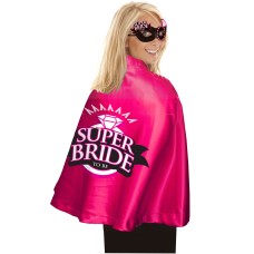 Super Bride Cape and Mask - Hot Pink/black