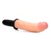 The Curved Dicktator 13 Mode Vibrating Giant Dildo Thruster - Flesh