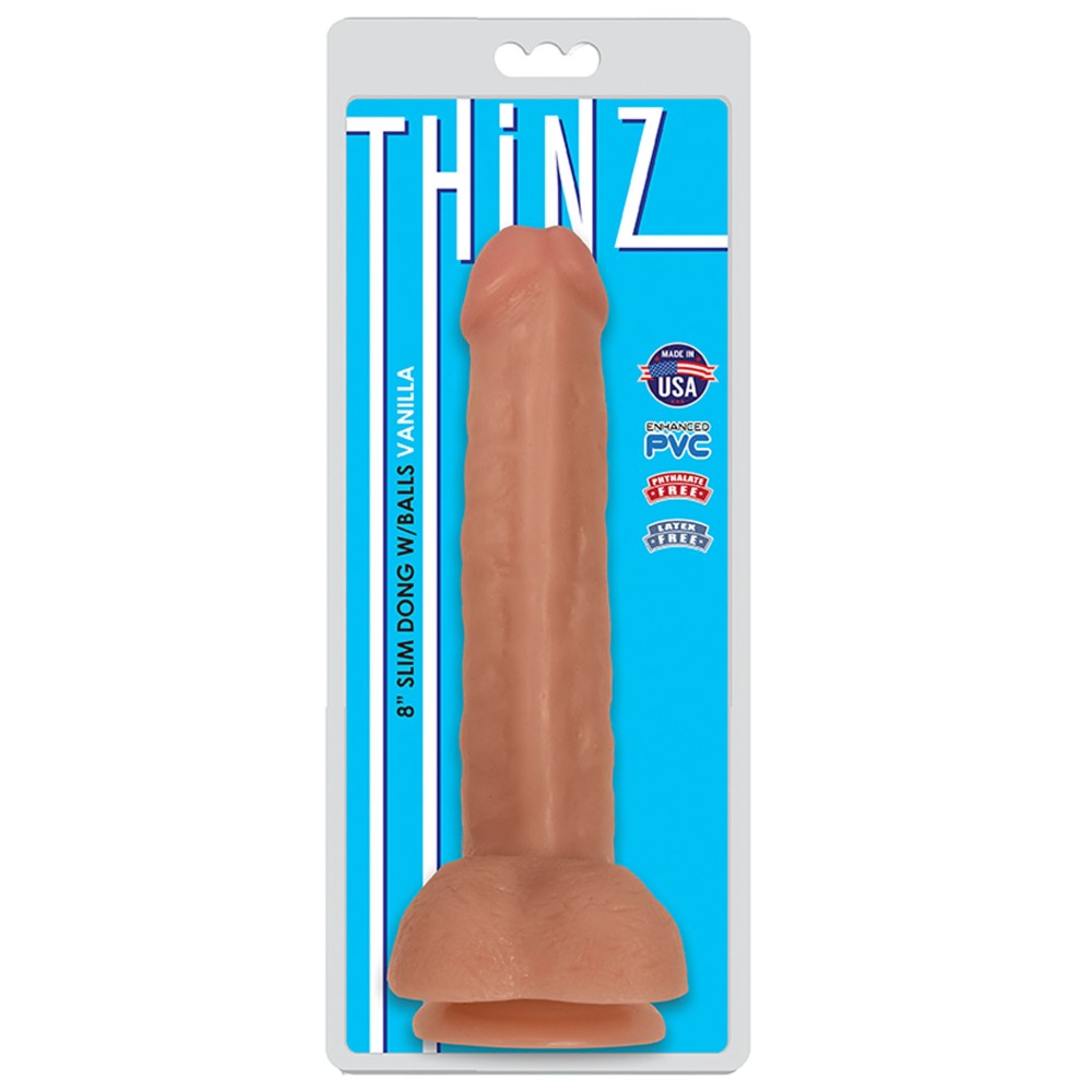 8 Inch Slim Dong With Balls - Vanilla