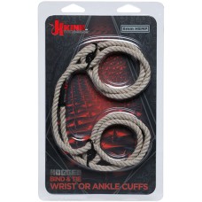 Kink - Hogtied - Bind & Tie - 6mm Hemp Wrist or Ankle Cuffs - Natural Kink - Hogtied - Bind & Tie - 6mm Hemp Wrist or Ankle Cuffs - Natural